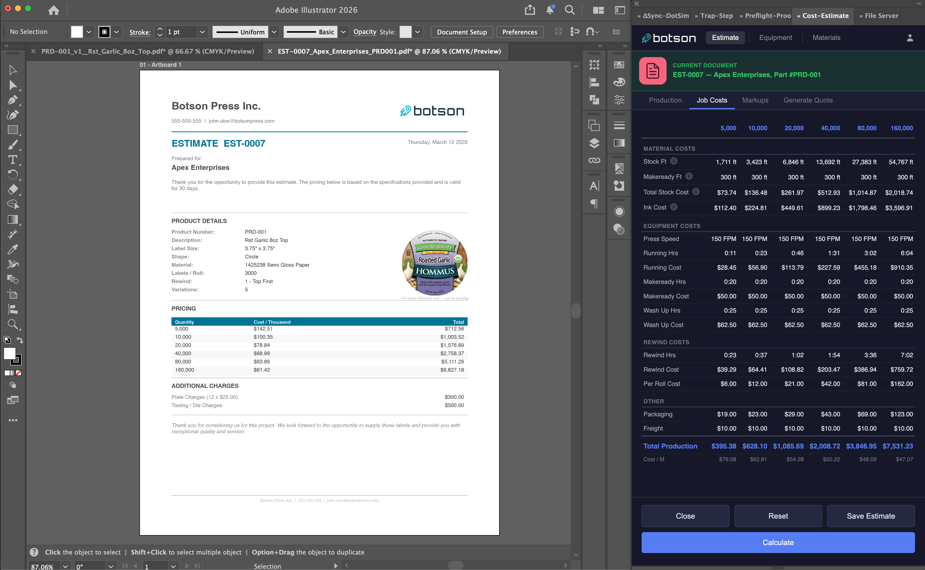 Creating an estimate